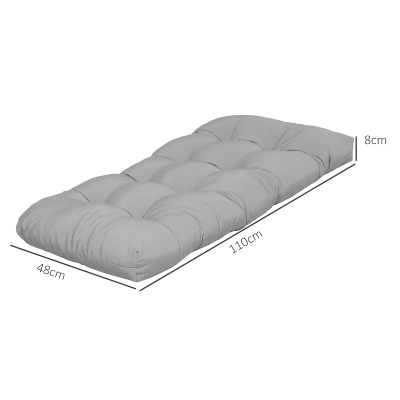 Outsunny Cojín para Banco de 2 Plazas para Interior y Exterior con 8 Puntadas para Sillas Sofás 110x48x8 cm Gris