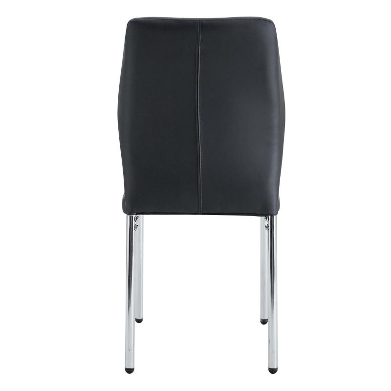 Lot de 4 chaises de salle à manger, style léger-luxe, patins antidérapants, 43x42.6x93 cm, Noir+Argenté