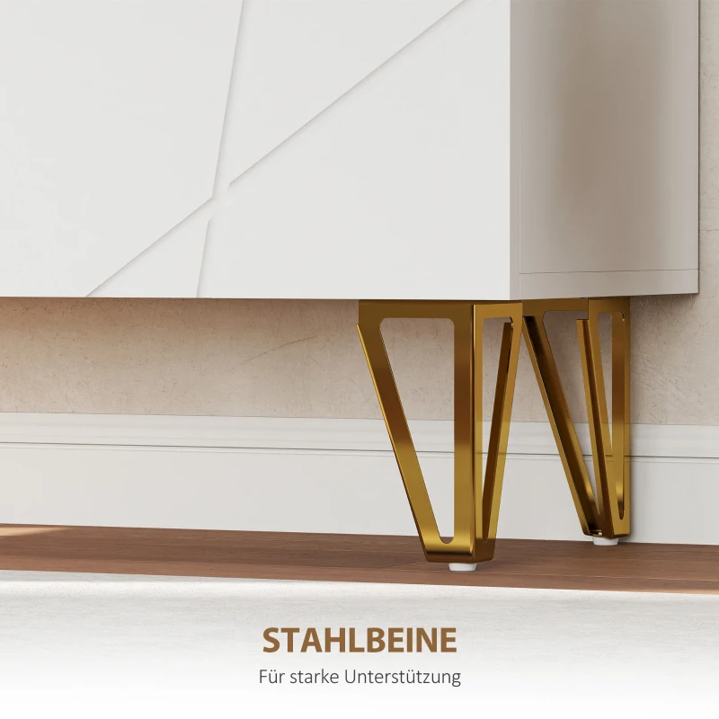 HOMCOM Schoenenkast met 2 Deuren, Schoenenrek, Schoenenopslag met 3 Verstelbare Planken 72 x 31,5 x 95 cm, Wit(m-7)