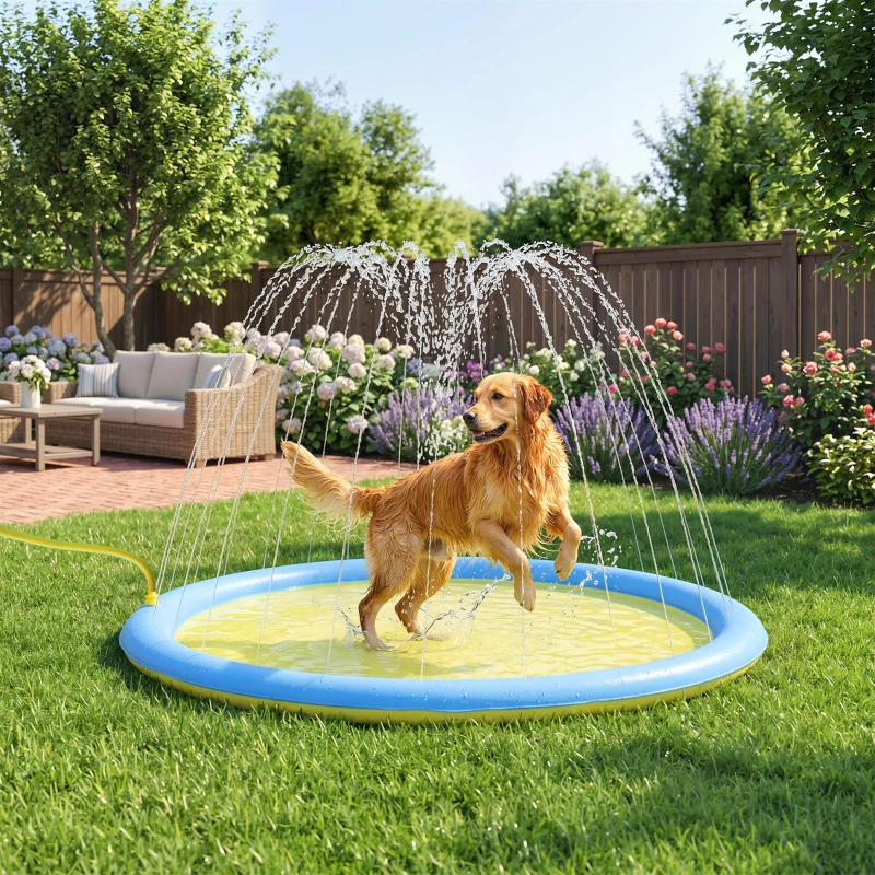 PawHut Dog Splash Pad  for Garden, Patio, Summer Fun, 170 cm