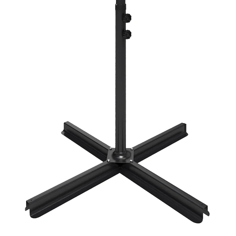 Outsunny 3 m Overhanging Cantilever Parasol, with Cross Base - Dark Green