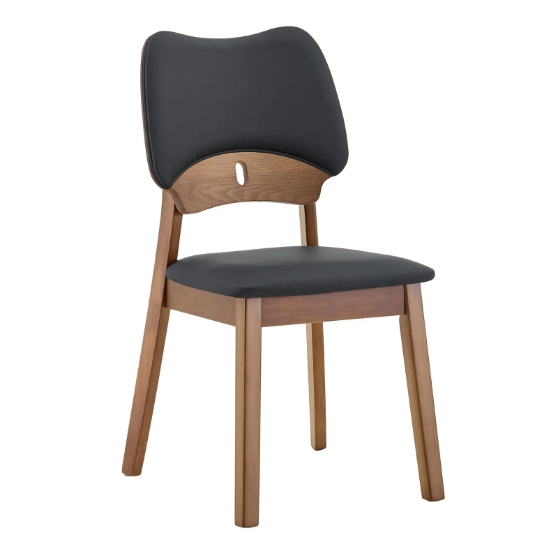 Lot de 2 chaises de salle, design papillon, confortable et facile d'entretien, 51x43x87.5 cm, Noir