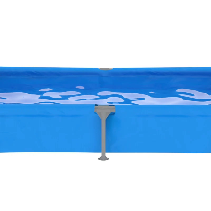 Outsunny Metal Frame Swimming Pool, Rectangular Above Ground Frame Pool with Repair Patch, 229 x 160 x 43 cm, Blue