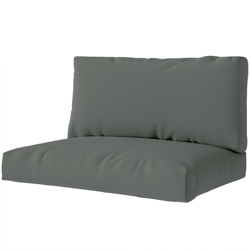 Outsunny Two Piece Seat Pallet and Back Cushions - Charcoal Grey