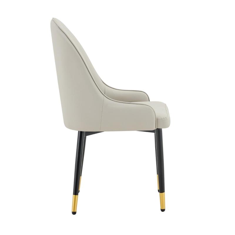 Lot de 2 chaises de salle à manger, dossier motif éclair stylé, déperlante et facile d'entretien, 47.3x44x91 cm, Gris chaud
