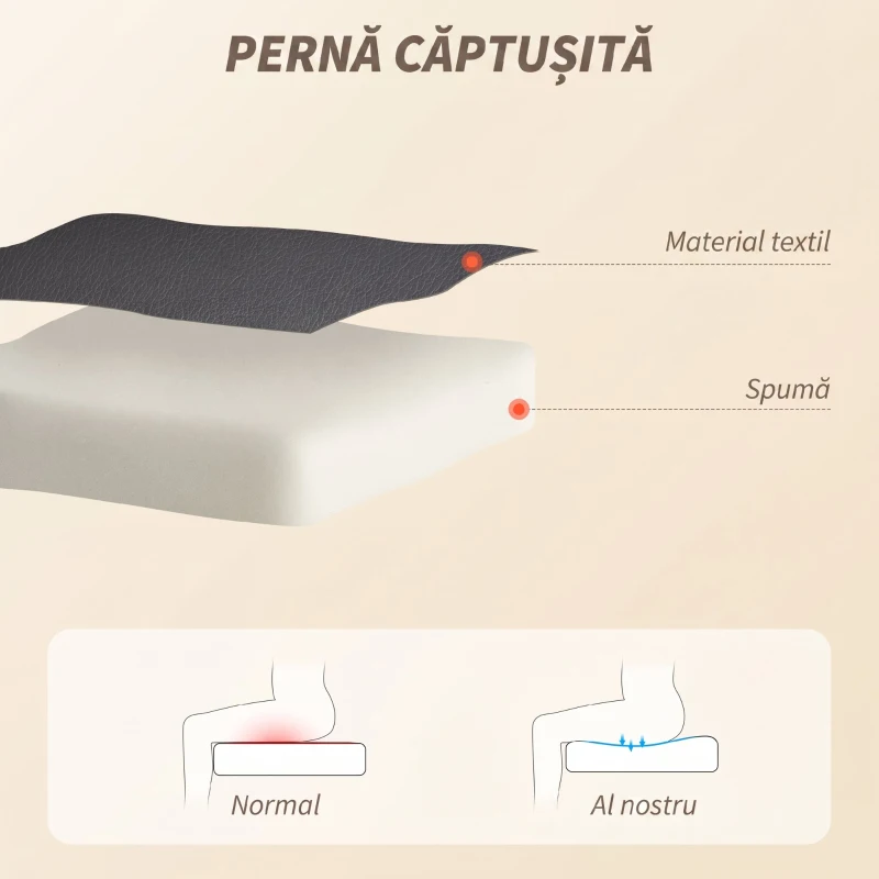 HOMCOM Fotoliu de birou cu masaj în 4 puncte, funcție de încălzire și brațe rabatabile, negru