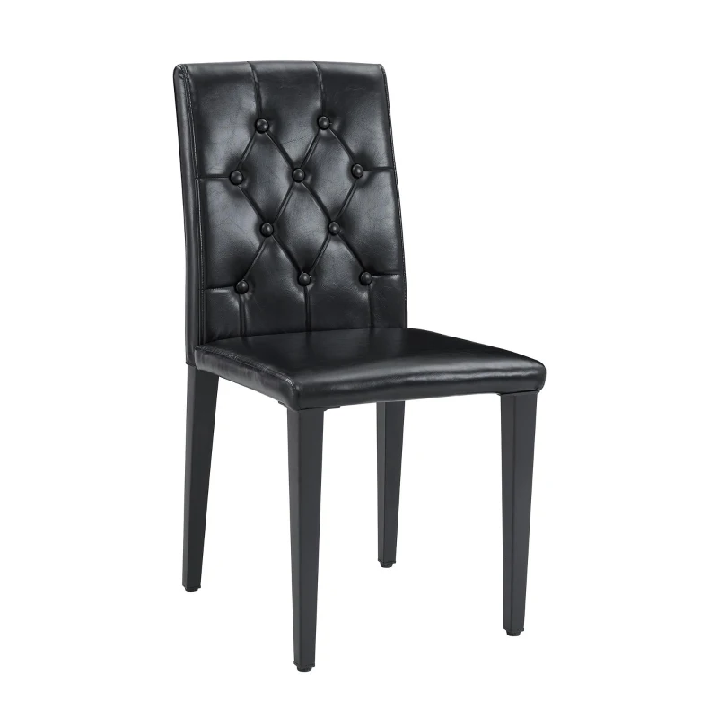 Lot de 4 chaises de salle à manger, style luxe européen, patins antidérapants et silencieux, 42x46x89 cm, Noir