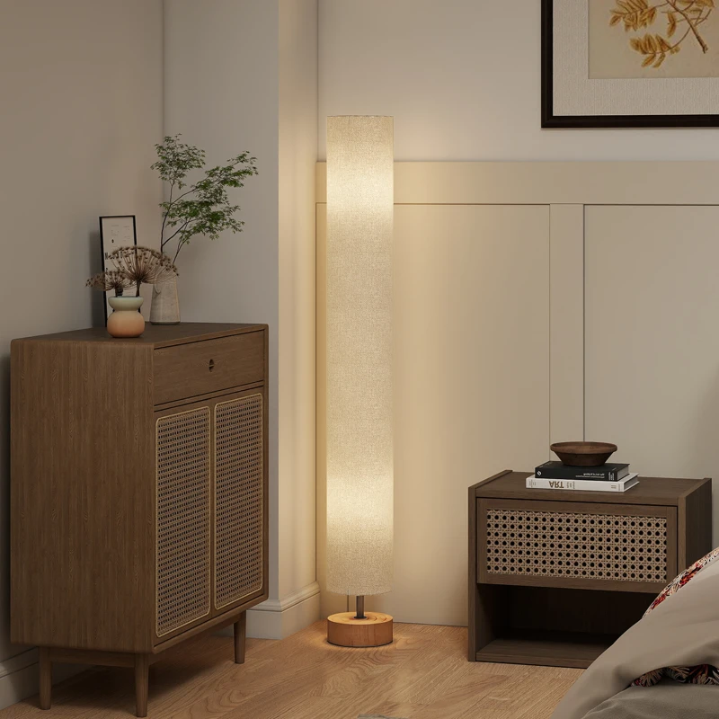 HOMCOM LED Floor Lamp for Living Room, 120cm Modern Standing Lamp with 3000K/4500K/6500K Colour Temperatures, Linen Shade and Wooden Base, Grey