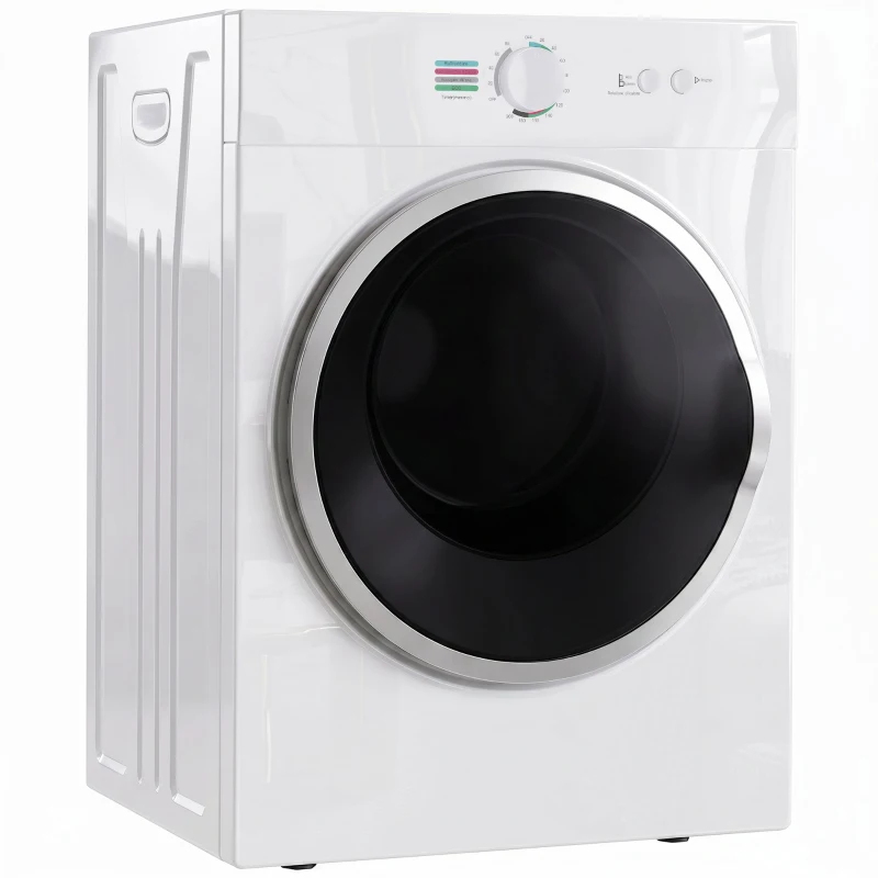 HOMCOM Mini Uscător de Rufe Portabil 3 kg, 1020W, Încălzire PTC, Timer, Alb