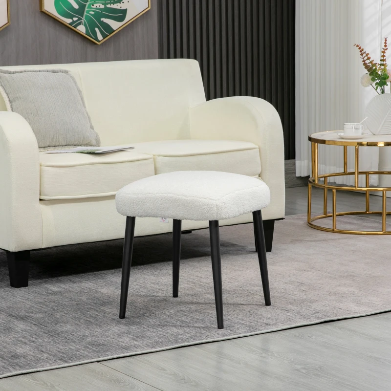 HOMCOM Cashmere Look voetenbank voetenbank crèmewit