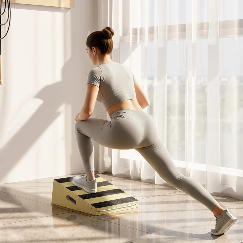 SPORTNOW Portable Slant Board, Adjustable Incline Board Calf Stretcher with Extra Side-Handle Design for Home Gym