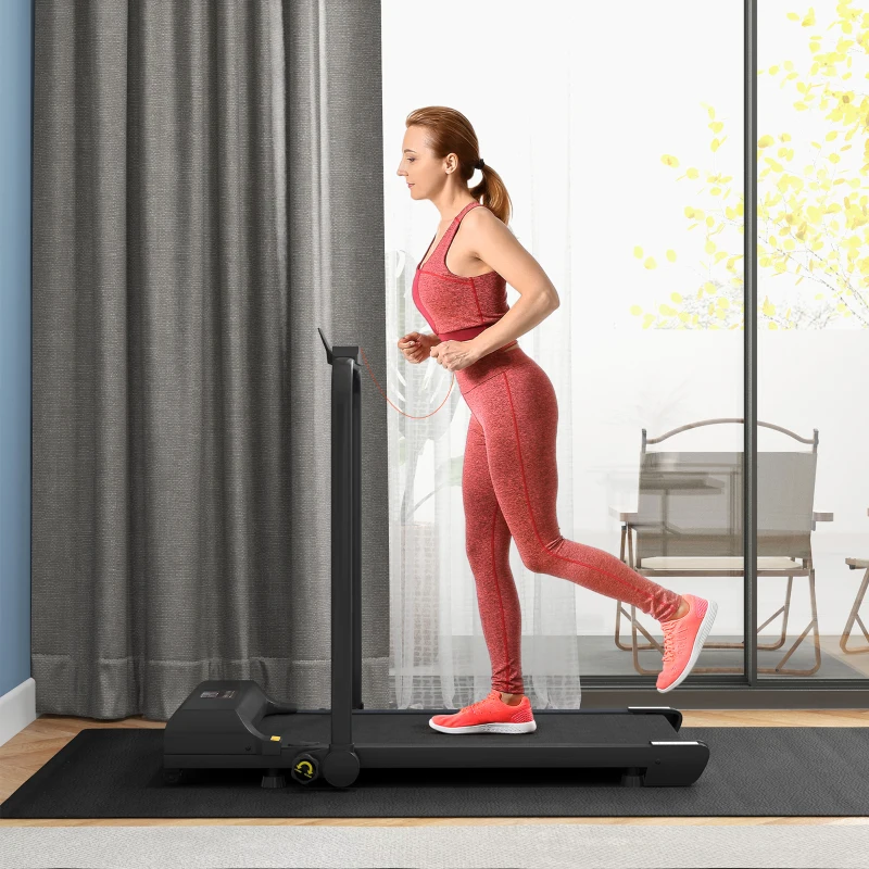 HOMCOM Tapis de course électrique pliant 2 en 1, 1-10 km/h, tapis de marche électrique avec télécommande 130 x 59 x 96 cm noir