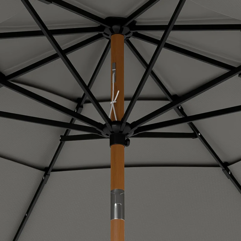 Outsunny Garden Parasol, Parasol Umbrella with 3-tier Roof, Crank Handle, Tilt Function, Polyester Canopy, Grey