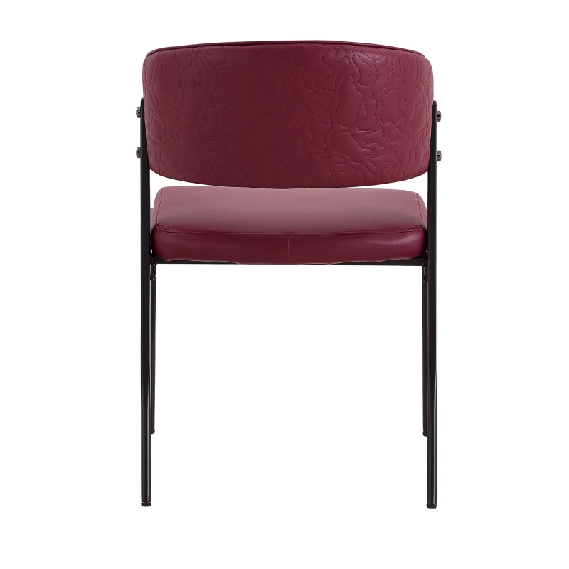 Chaise de salle à manger moderne rembourrée, design épuré, dossier ergonomique, 51x49x78 cm, Rouge