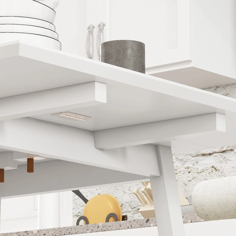 HOMCOM Eettafel Klaptafel Keukentafel, 2 neerklapbare vlakken, 110 x 86 x 75 cm, Wit(m-8)