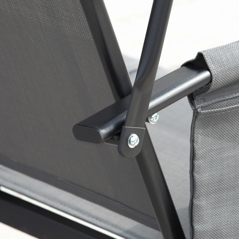 Outsunny 3-personen tuinschommelbank aluminium met zonnedak, grijs