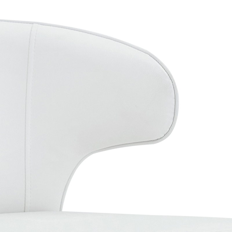 Lot de 2 tabourets de bar avec dossier, réglables en hauteur et pivotants 360°, 49.7x45x110 cm, Blanc