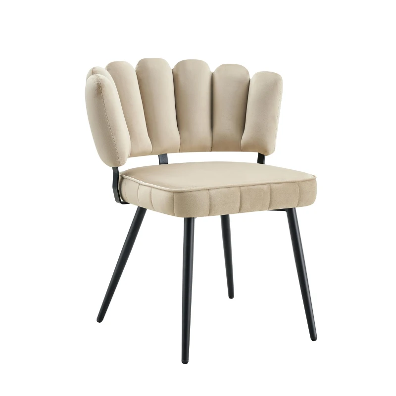 Lot de 2 chaises de salle à manger, mousse haute densité, patins antidérapants, 60x48x80 cm, Noir