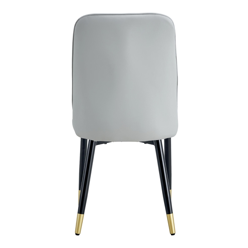 Lot de 2 chaises de salle à manger modernes, assise rembourrée, embouts antidérapants, 43x41.5x89 cm, Gris clair