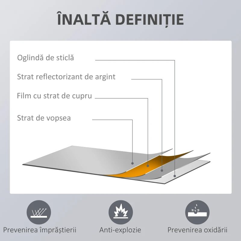 HOMCOM Oglindă de perete și de podea din lemn de pin cu cârlige incluse, 45x125cm