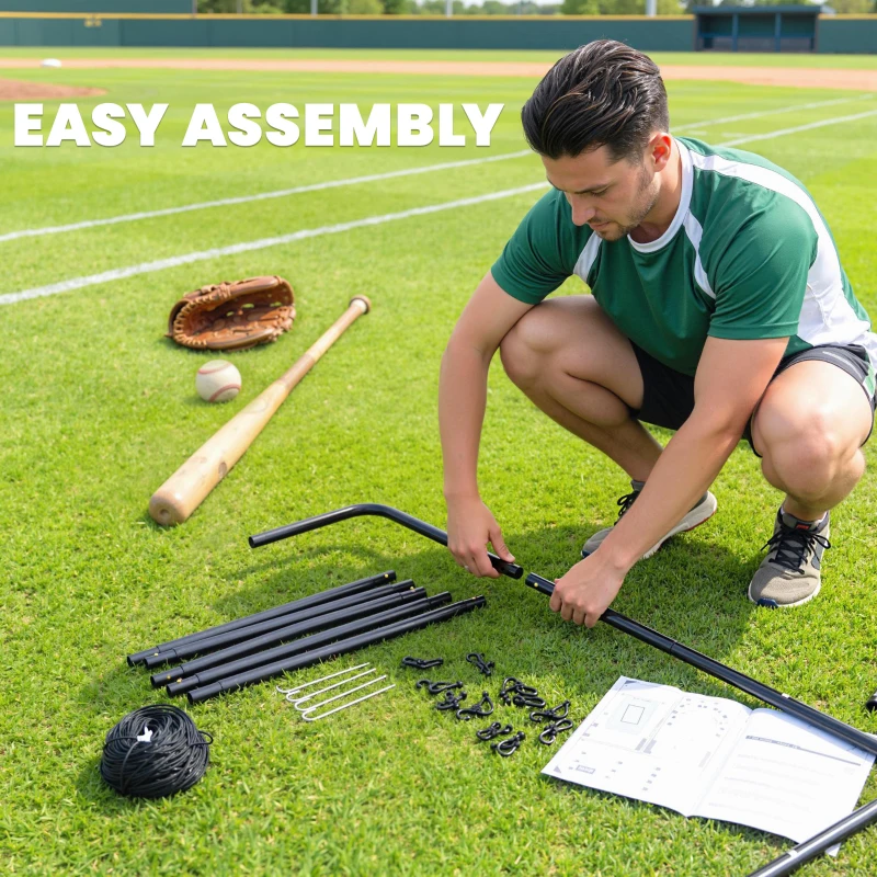 HOMCOM Rebounder Net Playback Game Spot Target Ball Rebounders Training Equipment Play Teaching