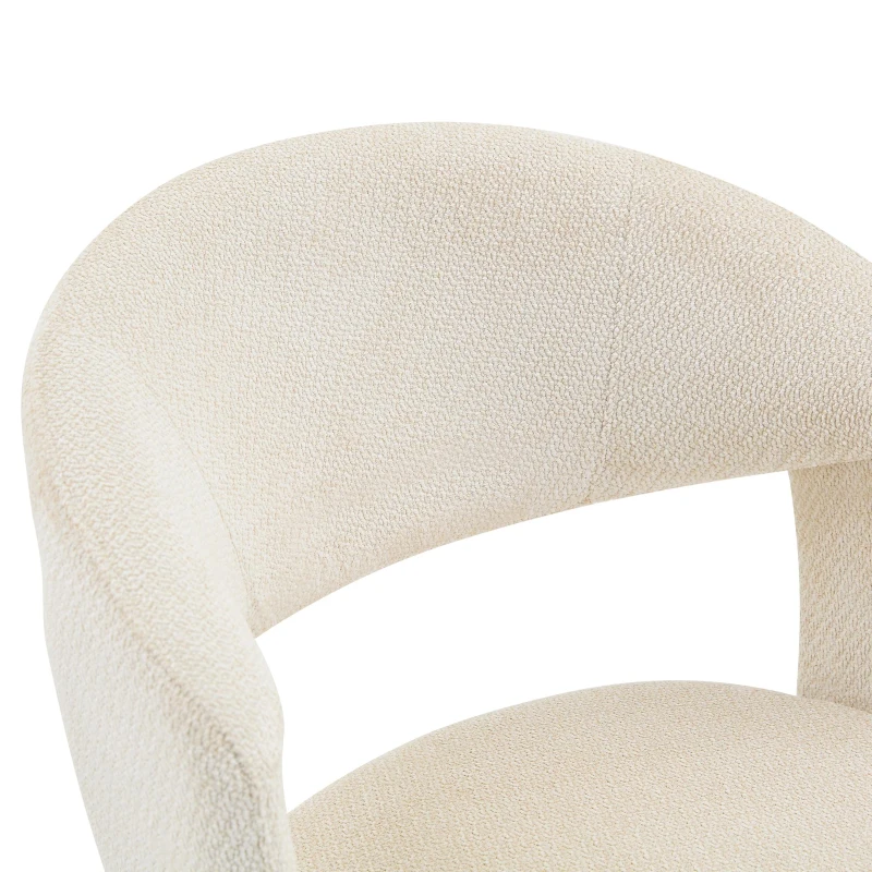 Lot de 2 chaises pivotantes rétro-luxe, patins feutre antidérapants, rotation 360° silencieuse, 47x47.5x81.5 cm, Couleur naturelle