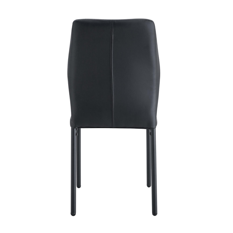 Lot de 4 chaises de salle à manger, style léger-luxe, patins antidérapants, 43x42.6x93 cm, Noir