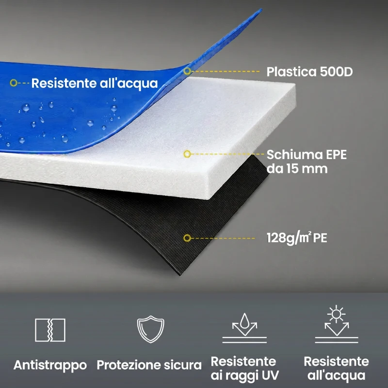 SPORTNOW Copertura Tappeto Elastico Ø305x30 cm Pieghevole e Portatile, in Plastica, PE e Schiuma, Multicolore