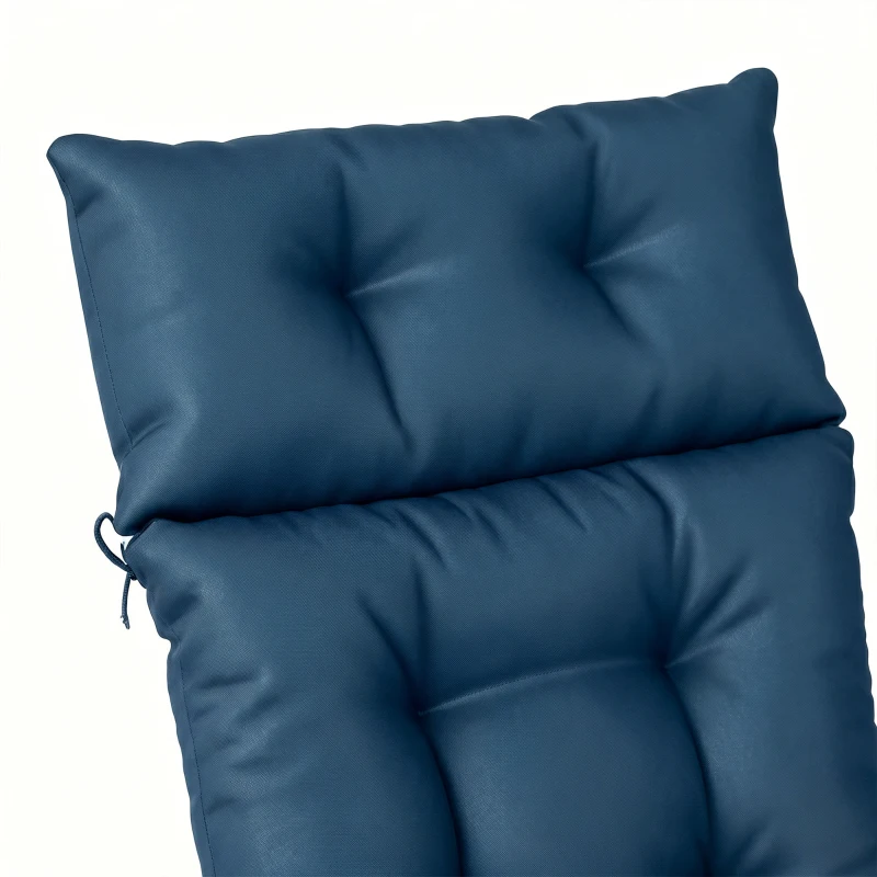 Outsunny Set of Two 190 x 56cm Sun Lounger Cushions - Navy Blue