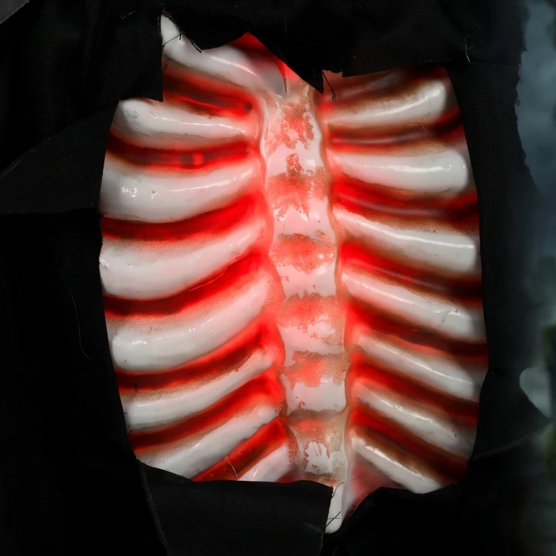 HOMCOM 170 cm geanimeerde Halloween Magere Hein-decoratie met geluid- en aanraakactivatie, verlichte ogen en borst