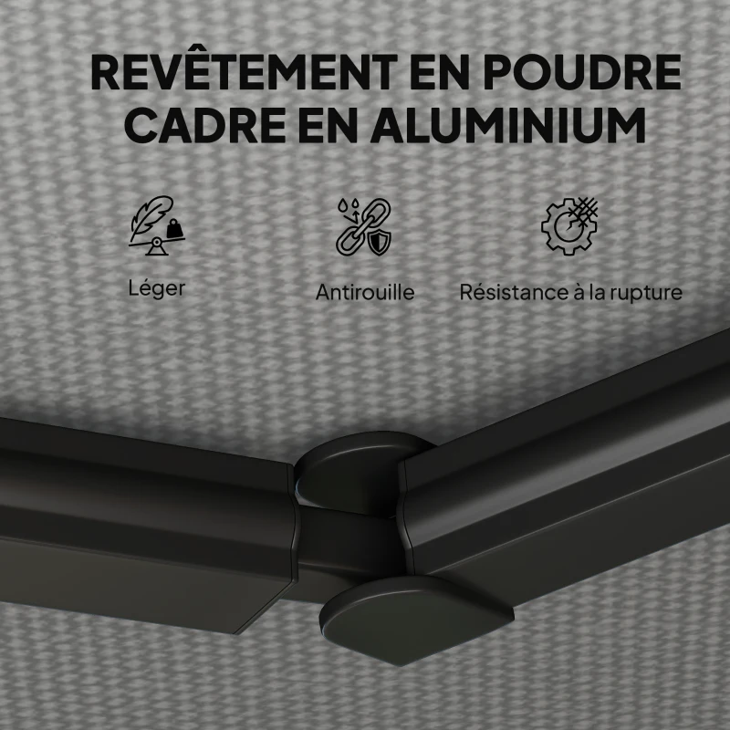 Outsunny Store banne manuel 3,5x3m, auvent rétractable inclinaison réglable, manivelle, protection UV résistance à l'eau, gris