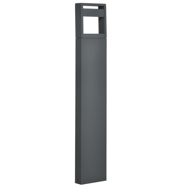 Outsunny Tuinlamp, padverlichting, paalverlichting met LED's, weerbestendig, 16 cm x 5 cm x 90 cm, donkergrijs