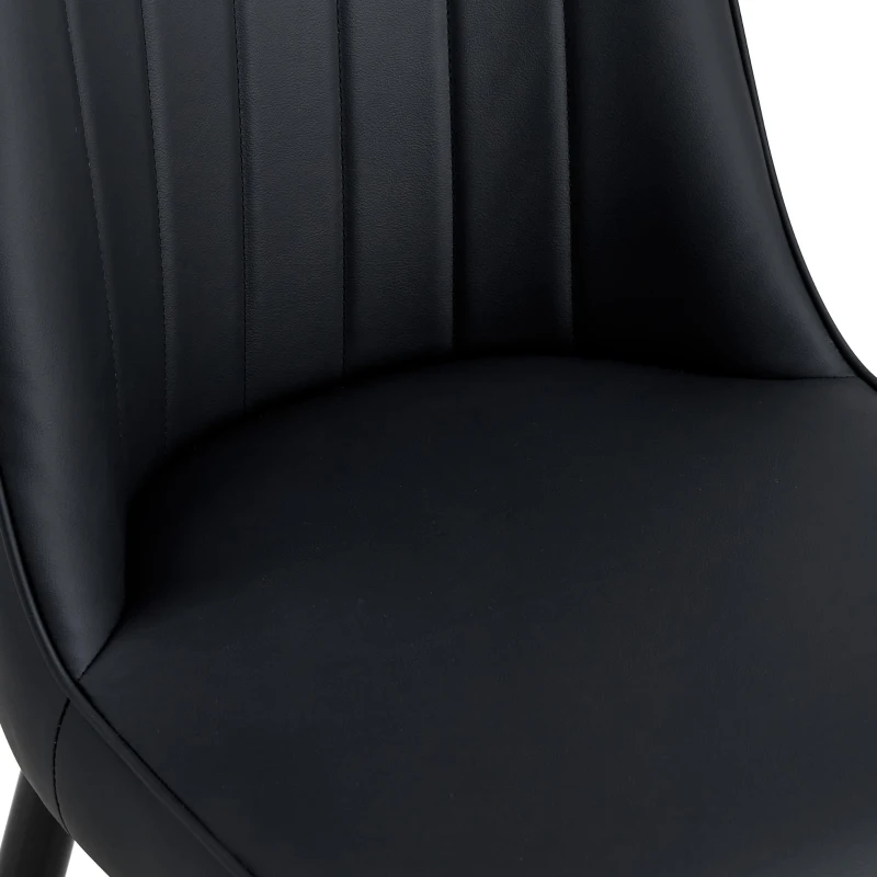 Lot de 2 chaises de salle à manger modernes, assise rembourrée, embouts antidérapants, 43x41.5x89 cm, Noir