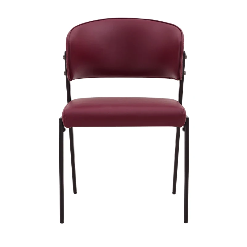 Chaise de salle à manger moderne rembourrée, design épuré, dossier ergonomique, 51x49x78 cm, Rouge