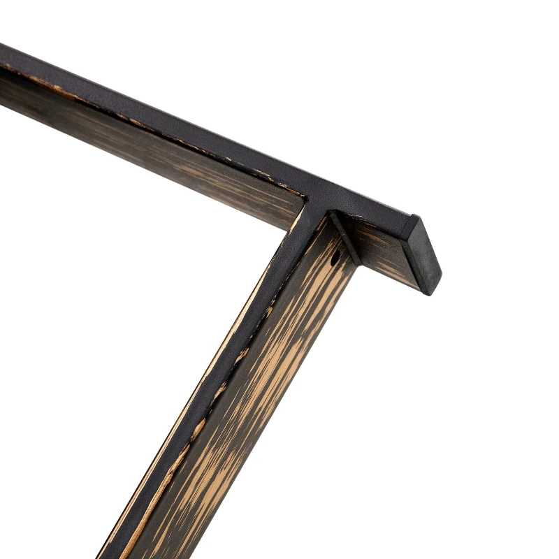 Table basse ronde style rétro‑industriel, stable et résistante, patins antidérapants et protège‑sol, 68x68x36 cm, Noir
