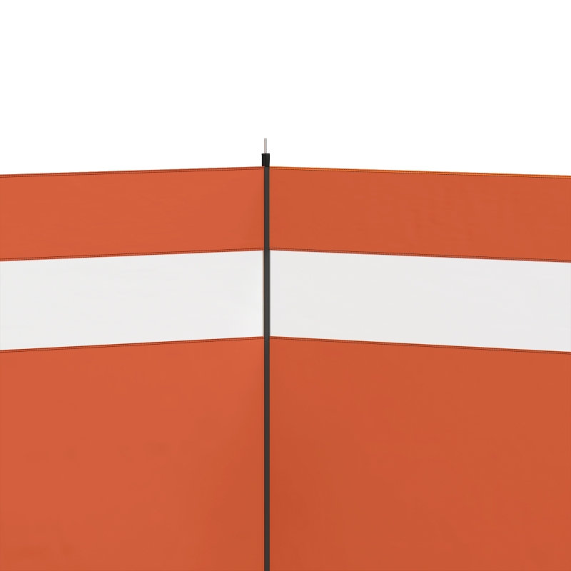 Outsunny Camping Windbreaker with Clear Windows, Carry Bag and Steel Poles, for Beach Caravan Campervan, 440 x 140cm, Orange