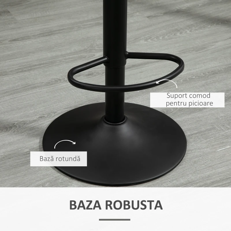 Homcom Set 2 Scaune de Bar – Pivotante, Maro, Reglabile 78–100 cm