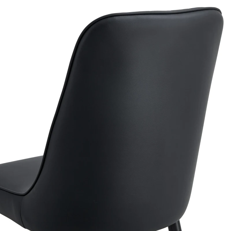 Lot de 2 chaises de salle à manger modernes, assise rembourrée, embouts antidérapants, 43x41.5x89 cm, Noir