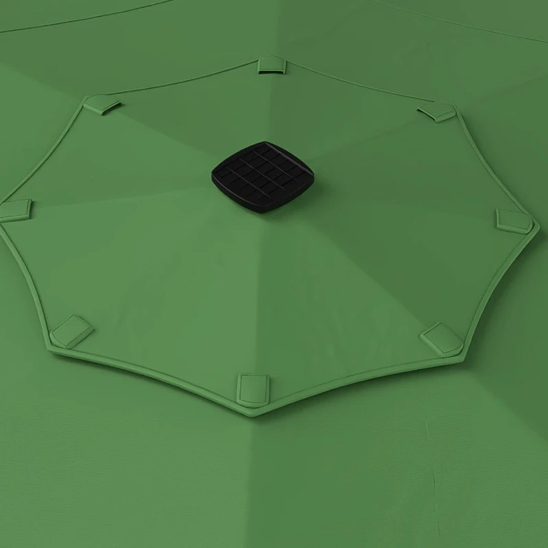 Outsunny Garden Parasol, Parasol Umbrella with 3-tier Roof, Crank Handle, Tilt Function, Polyester Canopy, Green