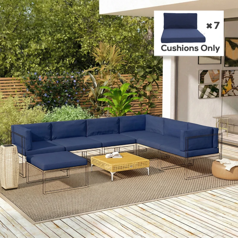 Outsunny 14-piece Dining Set Cushions - Dark Blue