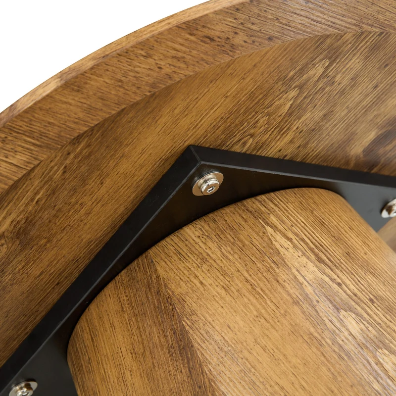 Table d'appoint ronde, patins feutre antidérapants et entretien facile, 50x50x48 cm, Couleur naturelle