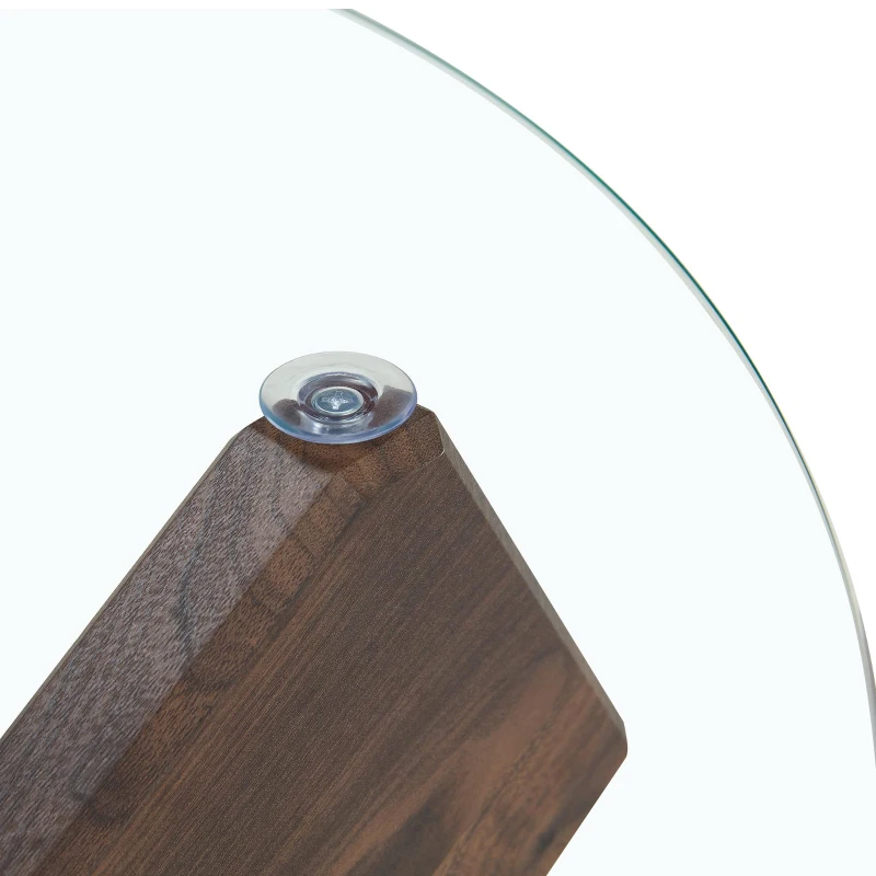 Table basse ronde, design moderne, facile à nettoyer et stable, 79x79x45 cm, Noyer
