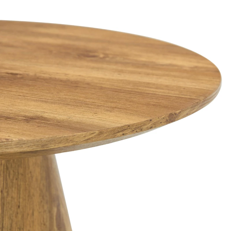 Table basse ronde, résistante et facile d'entretien, patins feutrés antidérapants, 60x60x35 cm, Couleur naturelle