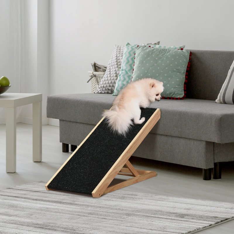 PawHut Dog Ramp, Foldable Pet Ramp with 4 Adjustable Heights, Non-Slip Finish for Medium and Large Dogs, Black