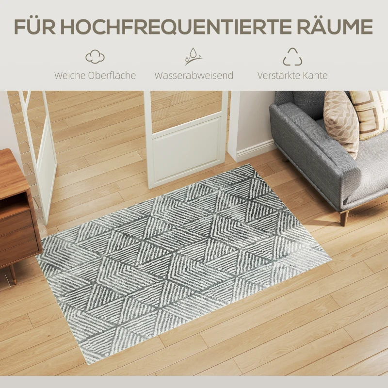 HOMCOM Modern wasbaar vloerkleed 150 x 80 cm - donkergrijs