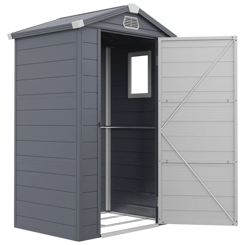 Outsunny berging, 1,1 m², tuinhuis met zadeldak, 133 x 102 x 180/208 cm