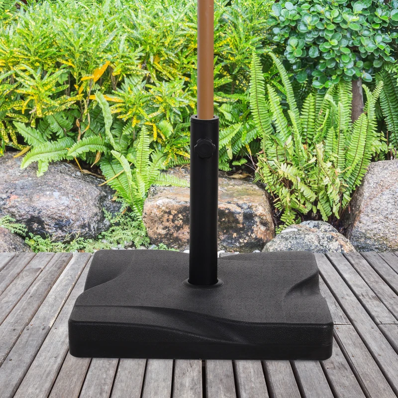 Outsunny Pied de Parasol, Base de Lestage pour Parasol Carrée, Dim. 41,5L x 41,5l x 33H cm, Poids Net 20 kg, Ciment HDPE, Noir