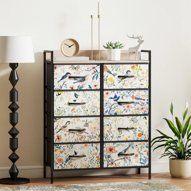 HOMCOM 8-Drawer Chest of Drawers - White