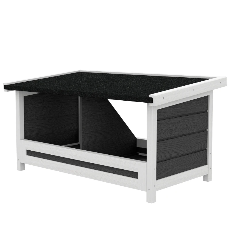 PawHut Pondoir nichoir pour poules 3 emplacements avec toit asphalte structure en bois 66 x 37 x 34 cm gris noir