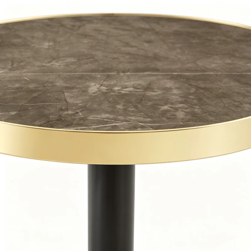 Table d'appoint ronde, plateau anti-rayures facile à nettoyer, 60x60x74 cm, Gris